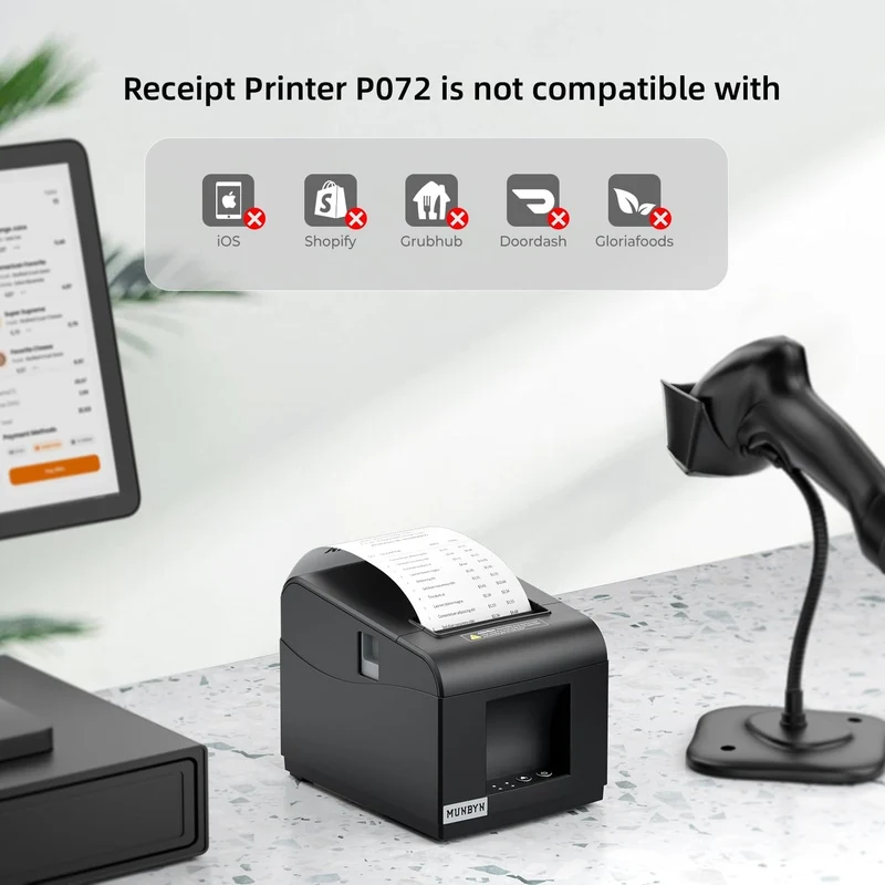 MUNBYN P072 80mm Bondrucker mit Auto-Cutter für POS-Systeme