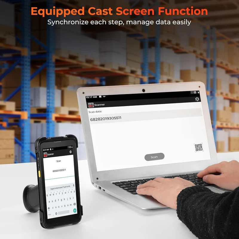 MUNBYN IPDA101P Android Barcode Scanner mit Pistolengriff