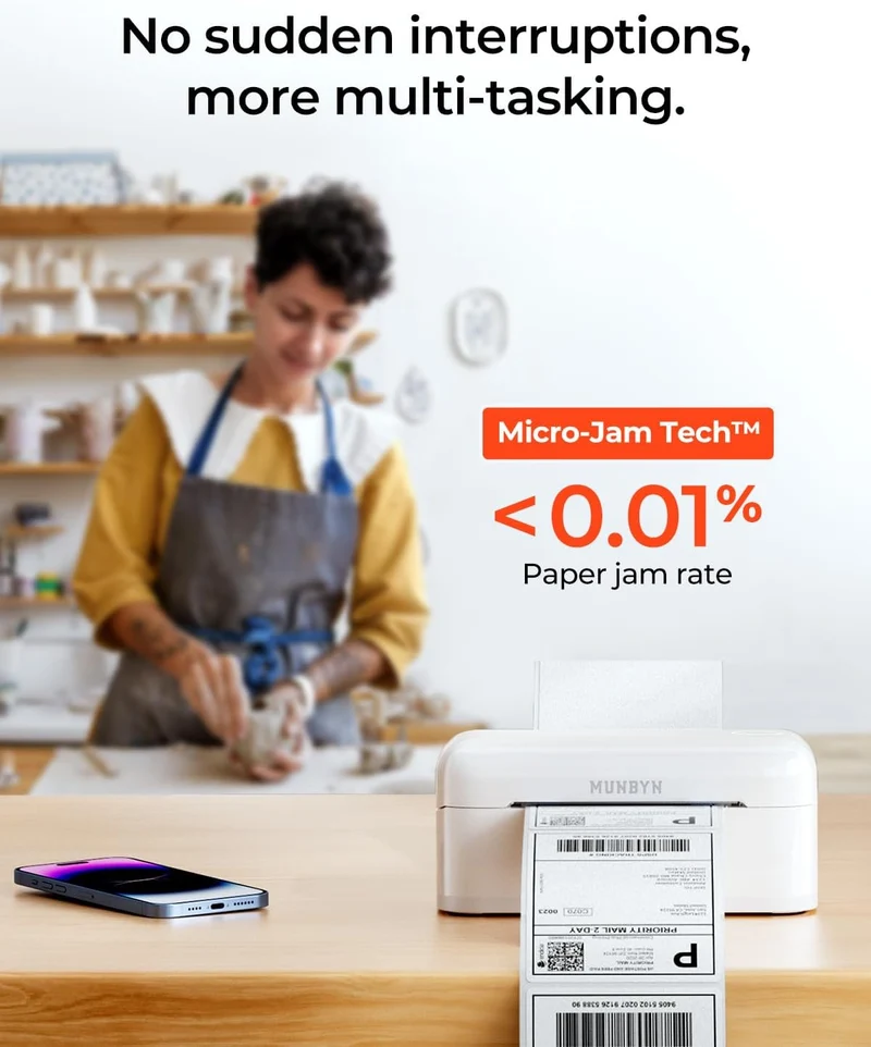MUNBYN RW402B Bluetooth Thermodrucker für tägliche Versandetiketten