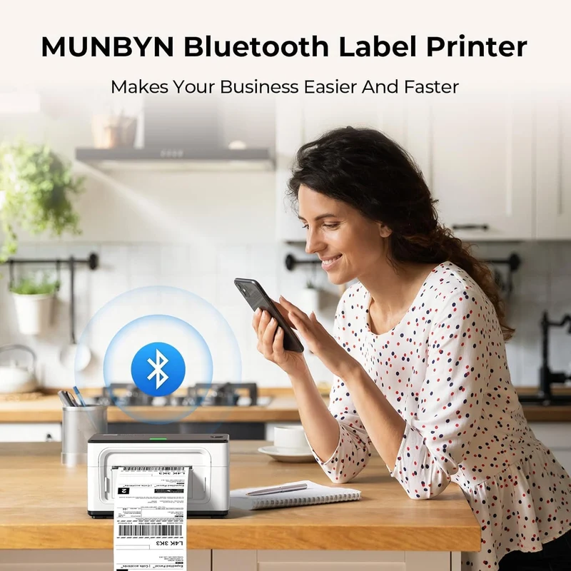 MUNBYN RW941B Bluetooth Thermodrucker Kit für hohen Versandbedarf