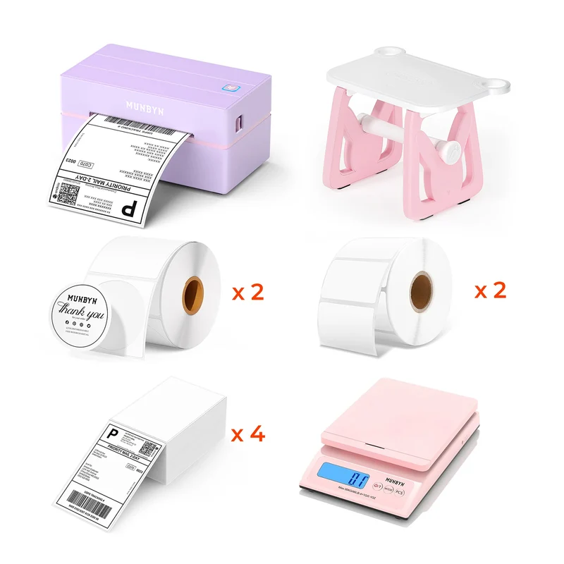 MUNBYN RW130B Bluetooth Thermodrucker Kit für Versand und einfache Etiketten