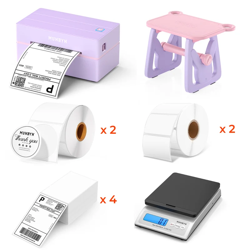 MUNBYN RW130B Bluetooth Thermodrucker Kit für Versand und einfache Etiketten