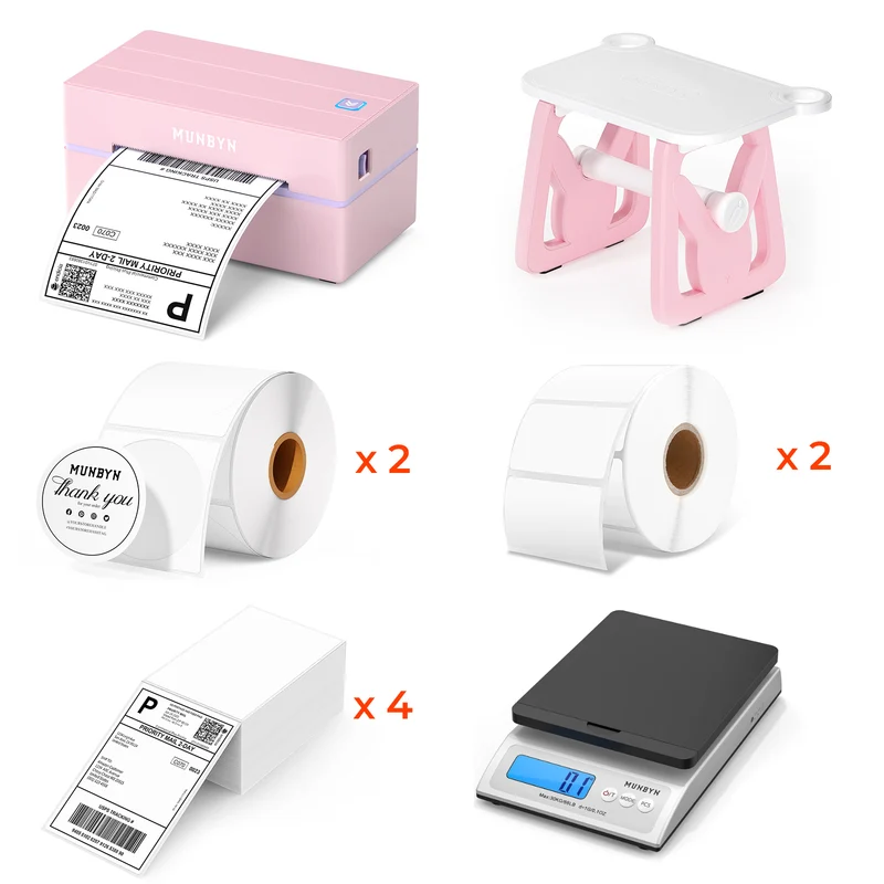 MUNBYN RW130B Bluetooth Thermodrucker Kit für Versand und einfache Etiketten