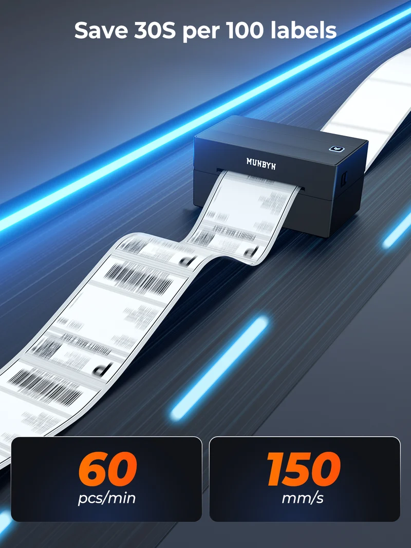 MUNBYN RW130B Bluetooth Thermodrucker Kit für Versand und einfache Etiketten