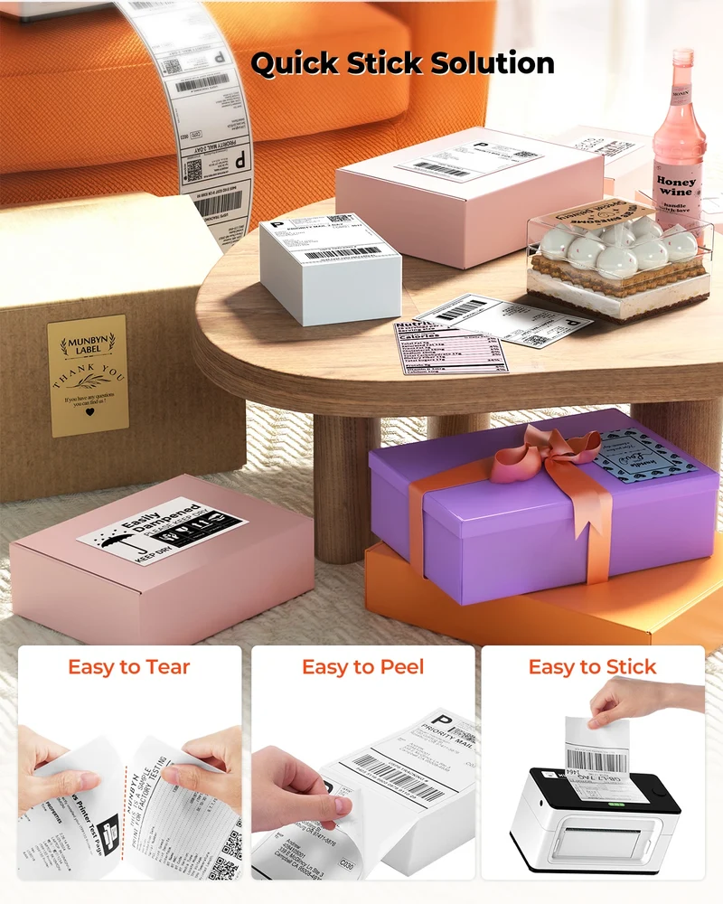 MUNBYN 4" x 6" Fanfold-Versandetiketten für Online-Shops