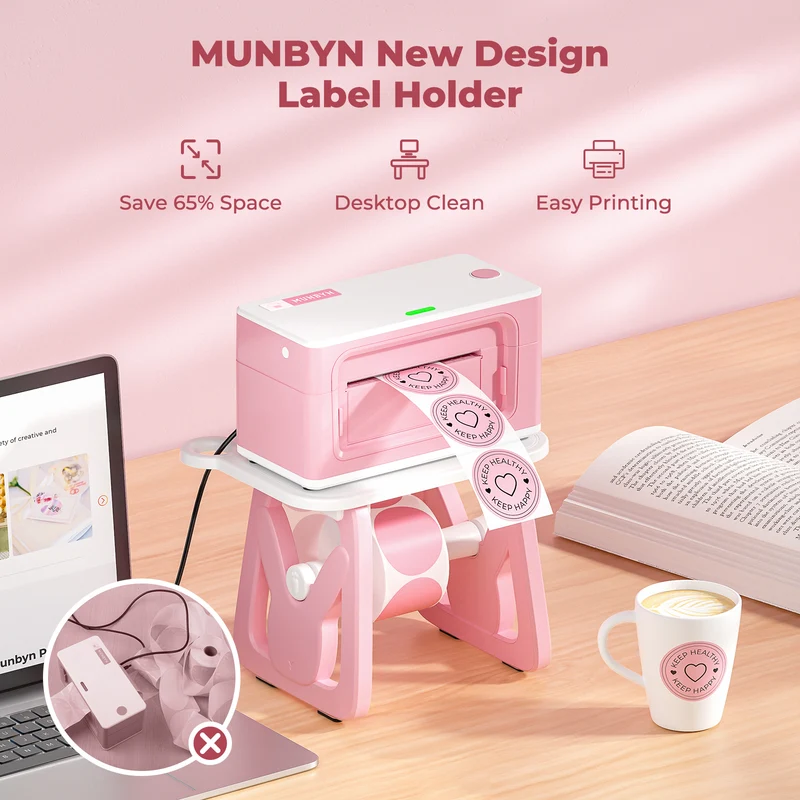 MUNBYN ILH02 3-in-1 Etikettenhalter für Drucker und Rollen