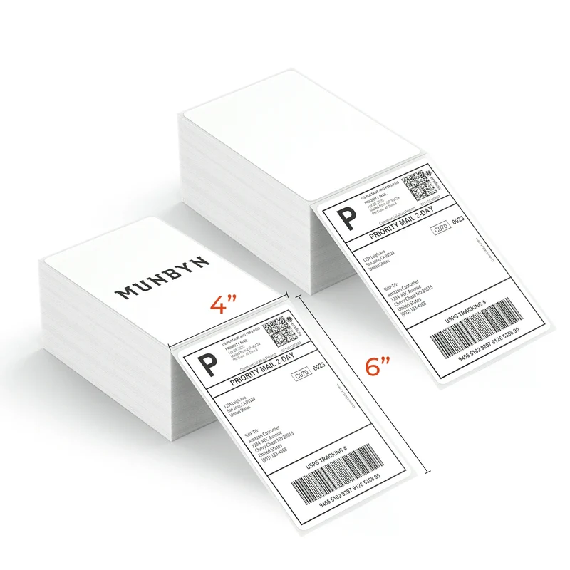 MUNBYN 4" x 6" Thermo-Versandetiketten für Paketversand