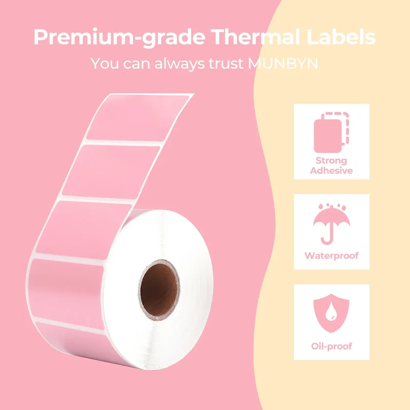 MUNBYN 2.25" x 1.25" Rechteck-Thermoetiketten für Barcode und Adresse