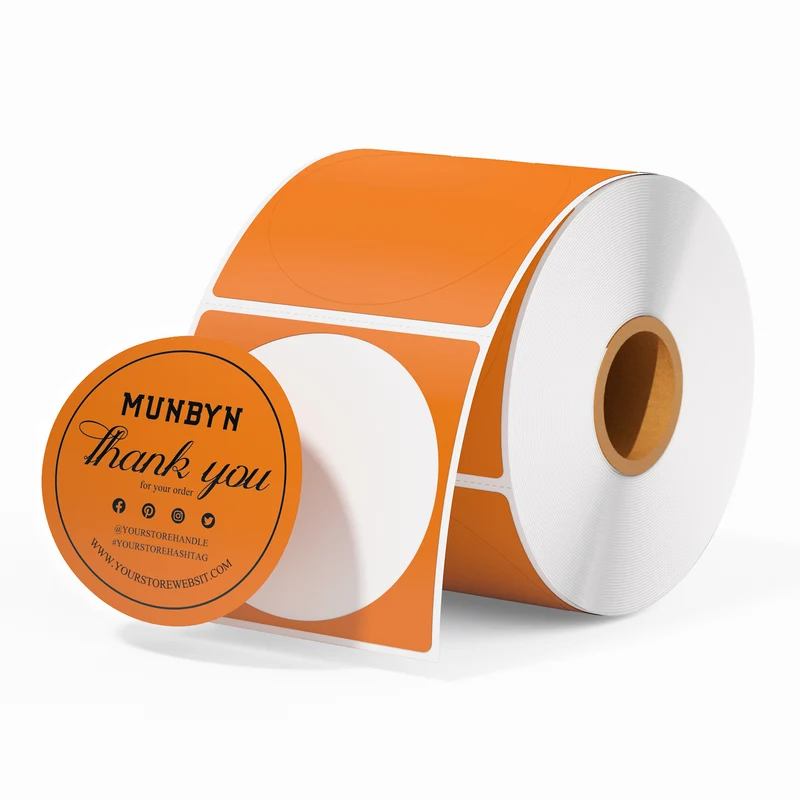 MUNBYN 2" runde Thermoetiketten für Produkt, Logo und Mehrzweck-Aufkleber
