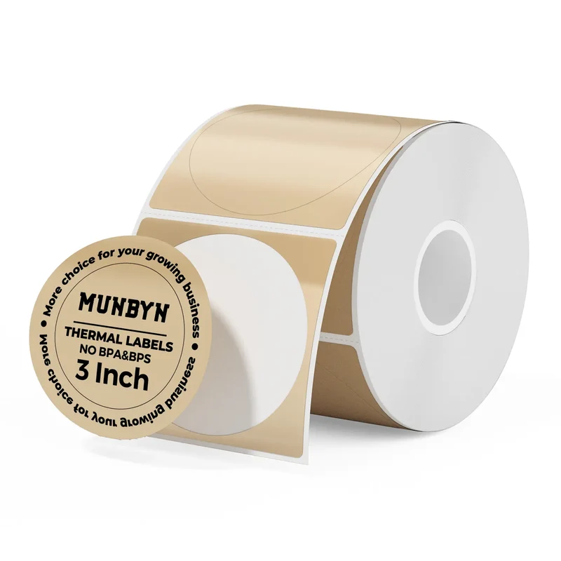 MUNBYN 2" runde Thermoetiketten für Produkt, Logo und Mehrzweck-Aufkleber