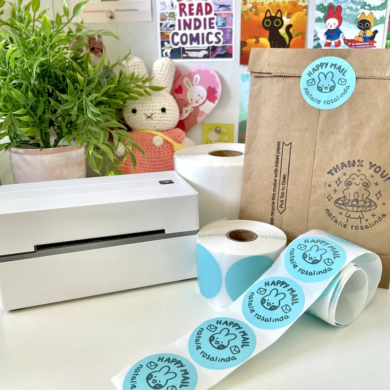 MUNBYN 2" runde Thermoetiketten für Produkt, Logo und Mehrzweck-Aufkleber