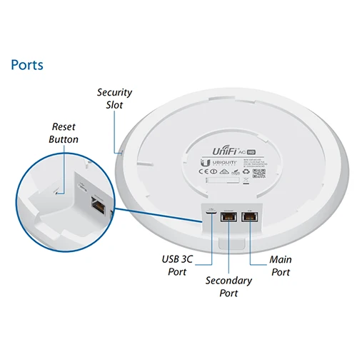 Point d'accès Wifi Unifi ac 2533Mbits Wave 2 HD Ubiquiti - UB-UAPAC-HD