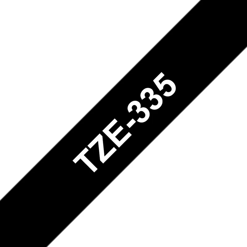 Cassette originale à ruban pour étiqueteuse Brother 12mm blanc sur noir - TZe-335