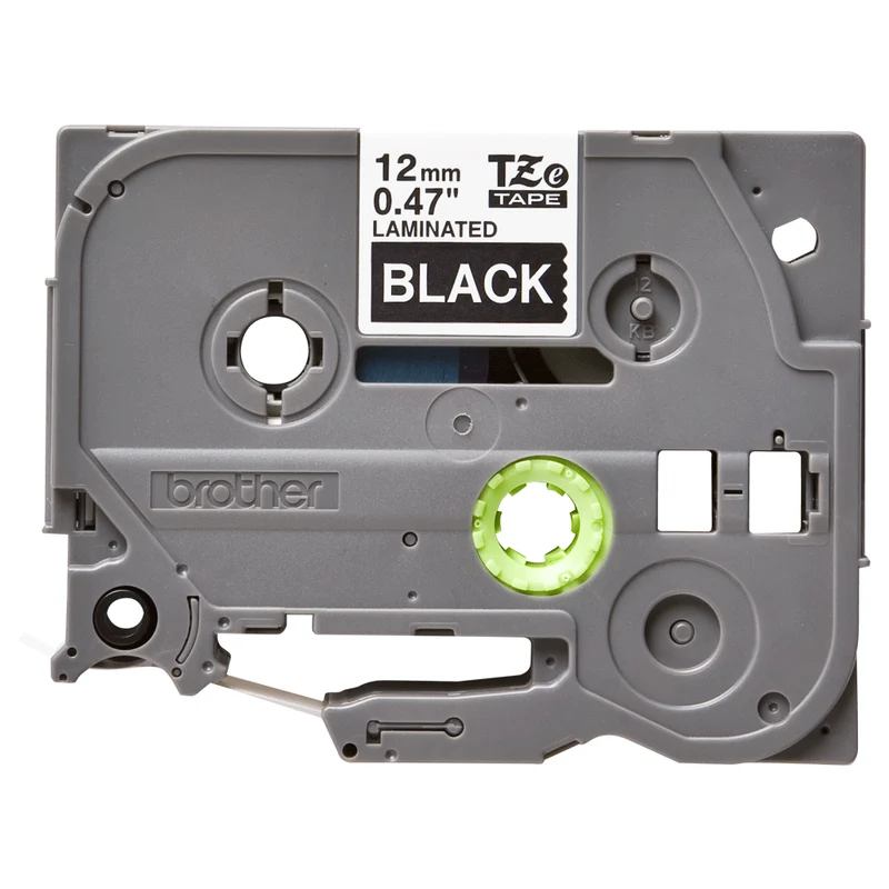 Cassette originale à ruban pour étiqueteuse Brother 12mm blanc sur noir - TZe-335