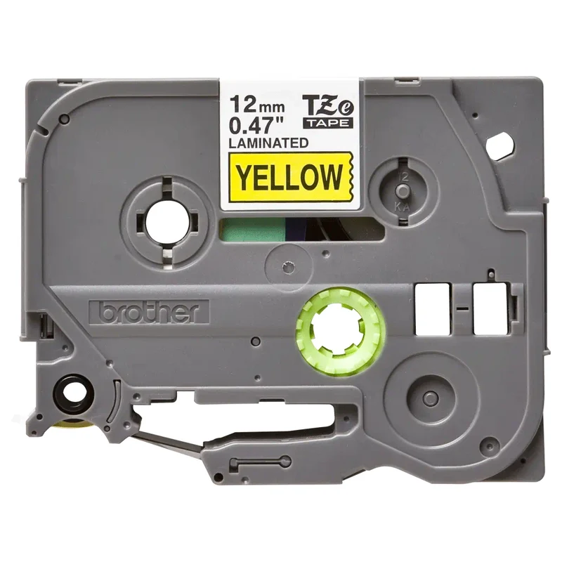 Cassette originale à ruban pour étiqueteuse Brother 12mm noir sur jaune - TZe-631