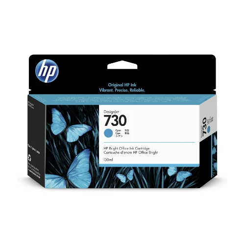 Cartouche d'encre d'origine HP 730 DesignJet cyan 130ml - P2V62A