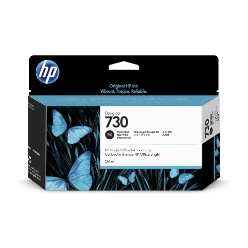 Cartouche d'encre d'origine HP 730 DesignJet noir photo 130ml - P2V67A