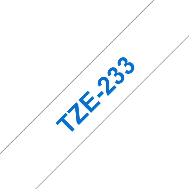 Cassette originale à ruban pour étiqueteuse Brother 12mm bleu sur blanc - TZe-233