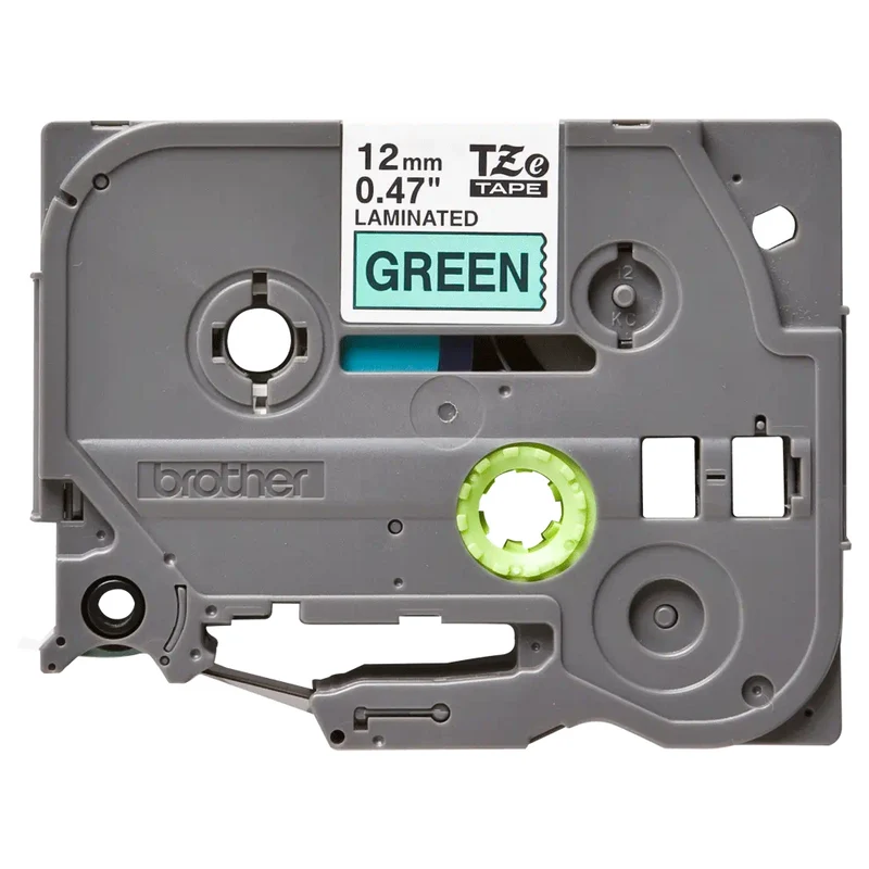 Cassette originale à ruban pour étiqueteuse Brother 12mm noir sur vert - TZe-731