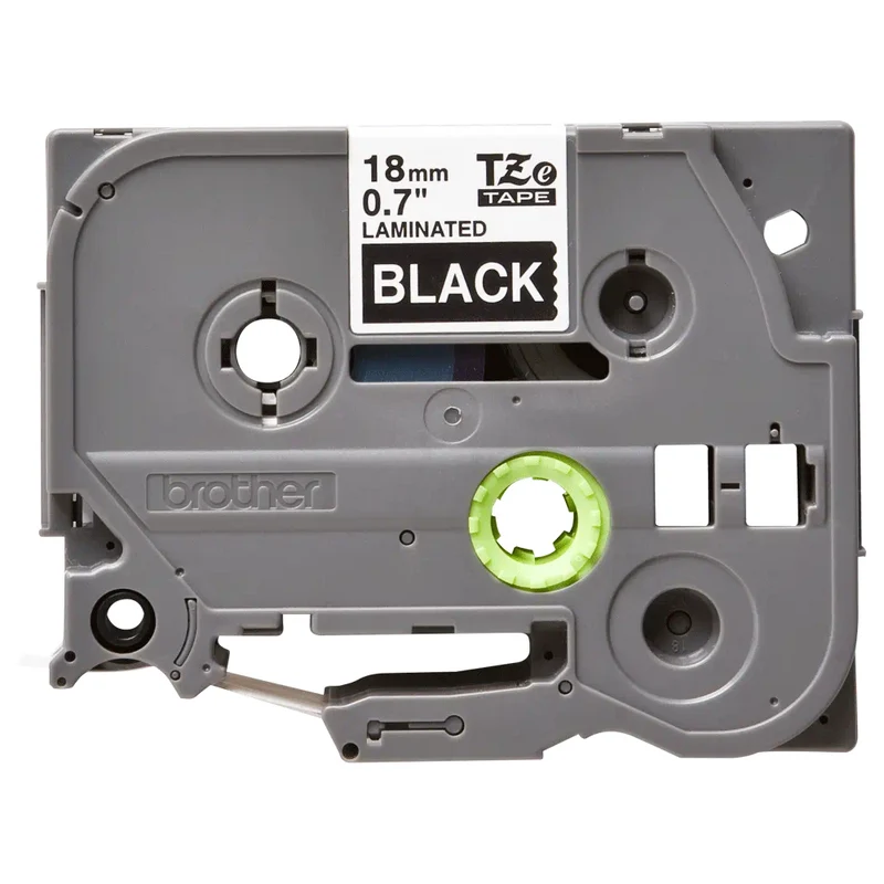 Cassette originale à ruban pour étiqueteuse Brother 18mm blanc sur noir - TZe-345