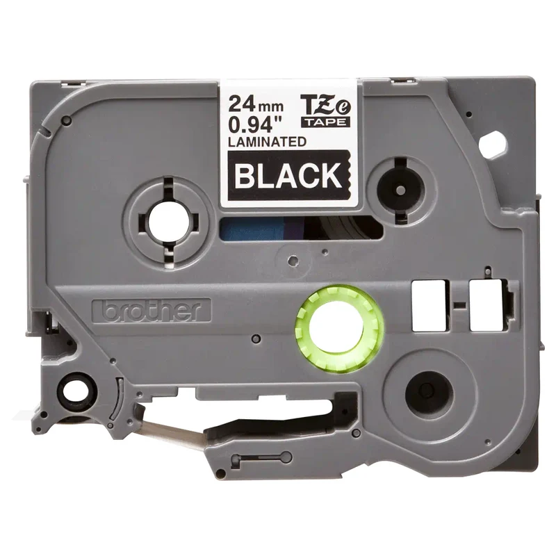 Cassette originale à ruban pour étiqueteuse Brother 24mm blanc sur noir - TZe-355