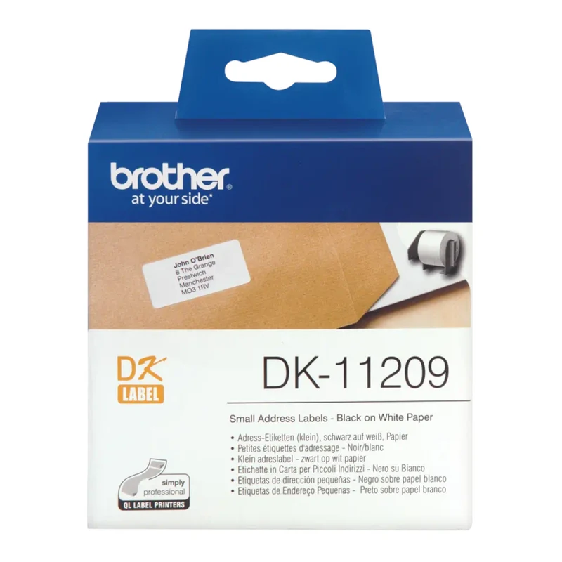 Rouleau d'étiquettes d'adresse Brother original noir sur blanc, 29 x 62 mm - DK-11209