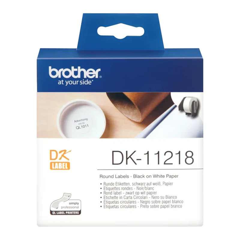 Rouleau d'étiquettes Brother original noir sur blanc, 24 mm - DK-11218