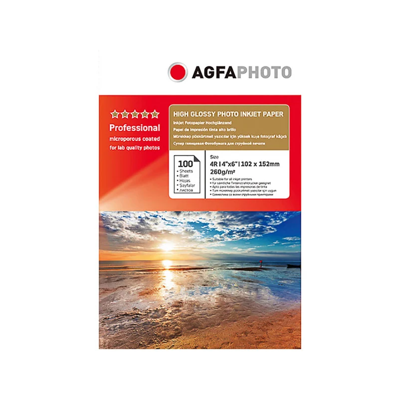 Papier photo A6 AgfaPhoto finition Brillant 260g Jet d'encre - AP260100A6