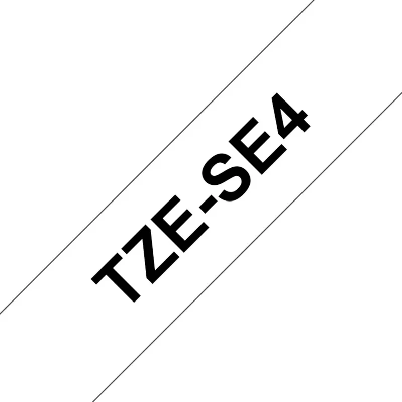 Cassette originale à ruban pour étiqueteuse Brother 18mm noir sur blanc - TZe-SE4