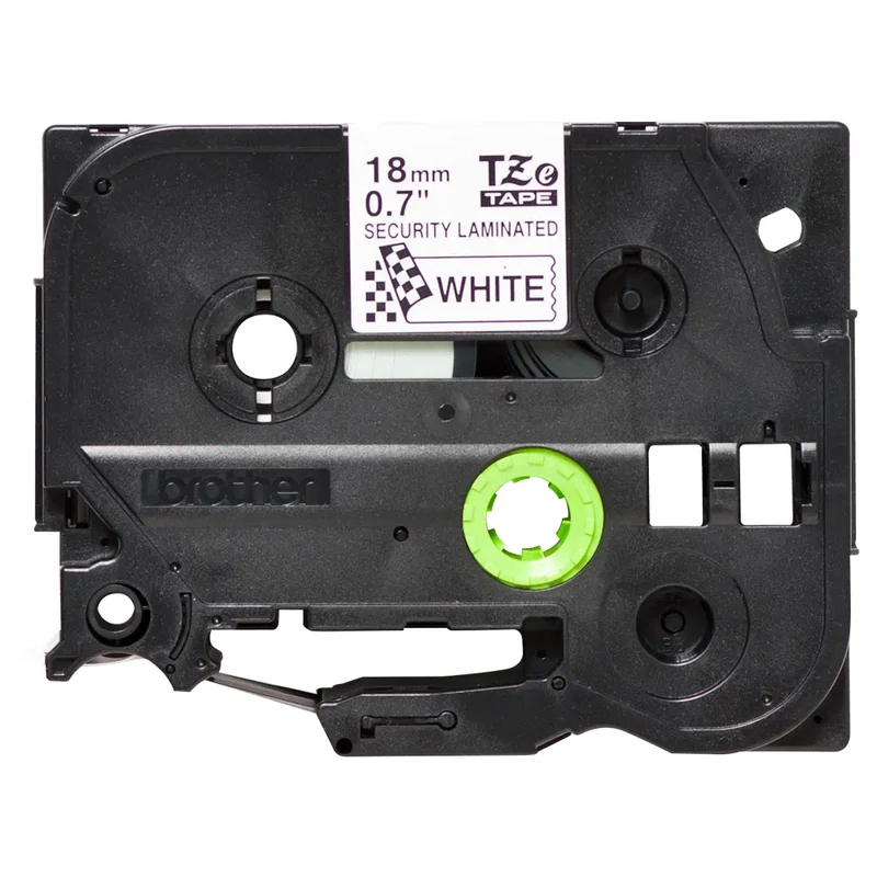 Cassette originale à ruban pour étiqueteuse Brother 18mm noir sur blanc - TZe-SE4