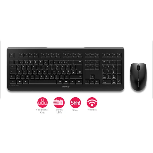 Ensemble Clavier Souris CHERRY DW3000 Noir - JD-0710FR-2