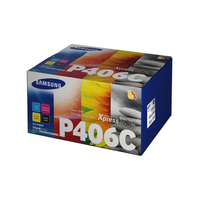 Pack de cartouche de toner d'origine Samsung CLT-P406C noir, cyan, magenta, jaune - SU375A