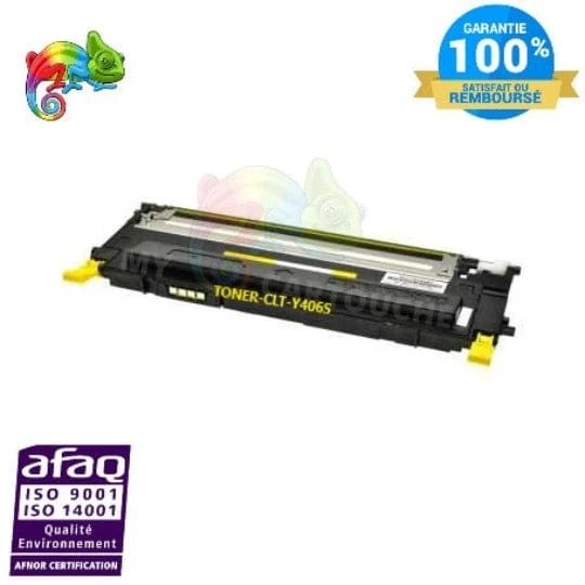 Toner Samsung CLT-Y406 Jaune: CLP-360, CLP-365, CLX-3305
