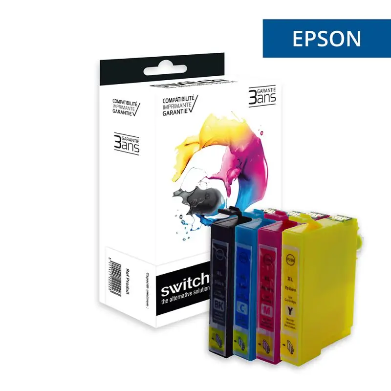 Epson T0615 Nounours Cartouche Pack 4 Couleurs compatible équivalent à C13T06154010 · Switch