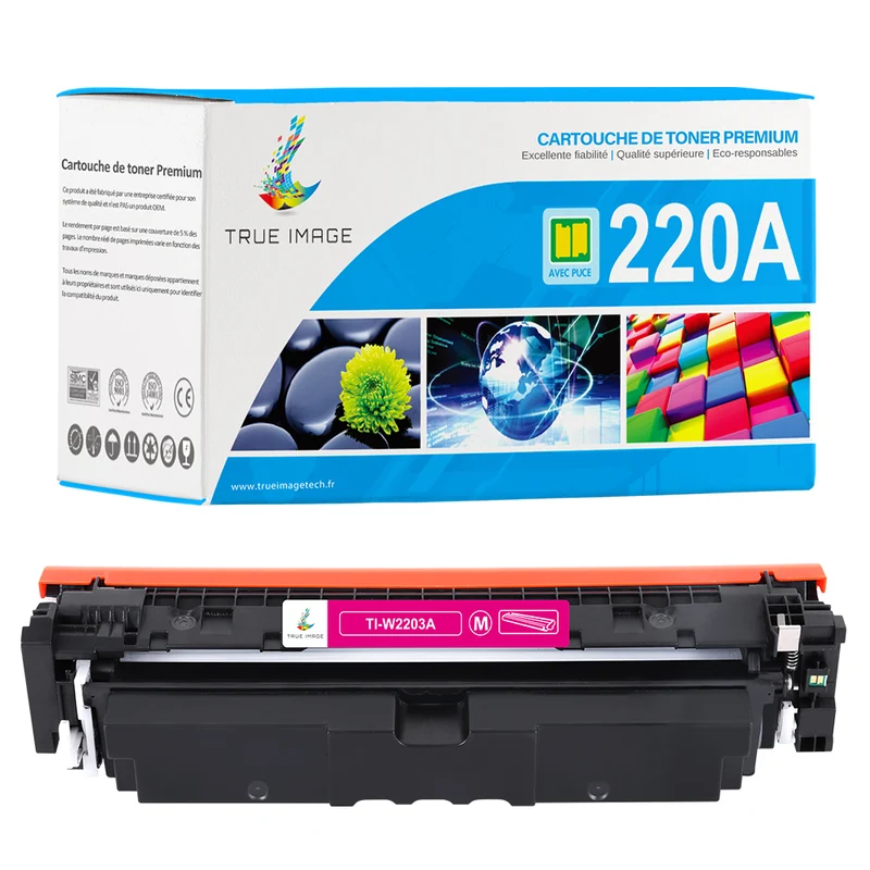 Toner Magenta HP 220A W2203A Compatible | Puce Intelligente | Suivi du niveau d'encre