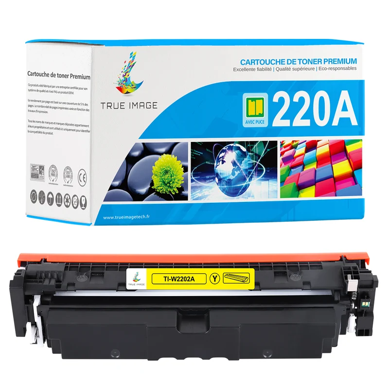 Toner Jaune HP 220A W2202A Compatible | Puce Intelligente | Suivi du niveau d'encre