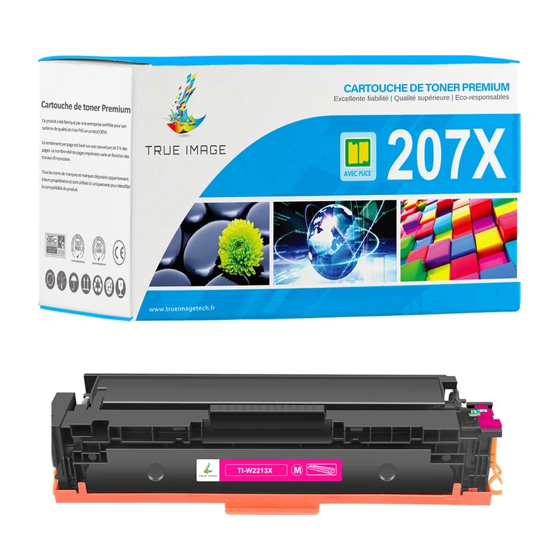 W2213X Toner Magenta HP 207X Compatible | Puce Intelligente | Suivi du niveau d'encre