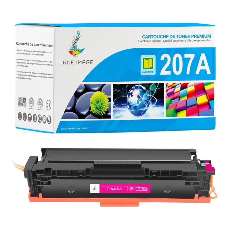 HP 207A W2213A Toner Magenta Compatible | Puce Intelligente | Suivi du niveau d'encre