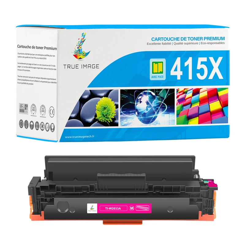 Toner HP 415X W2033X Magenta Compatible | Puce Intelligente | Suivi du niveau d'encre