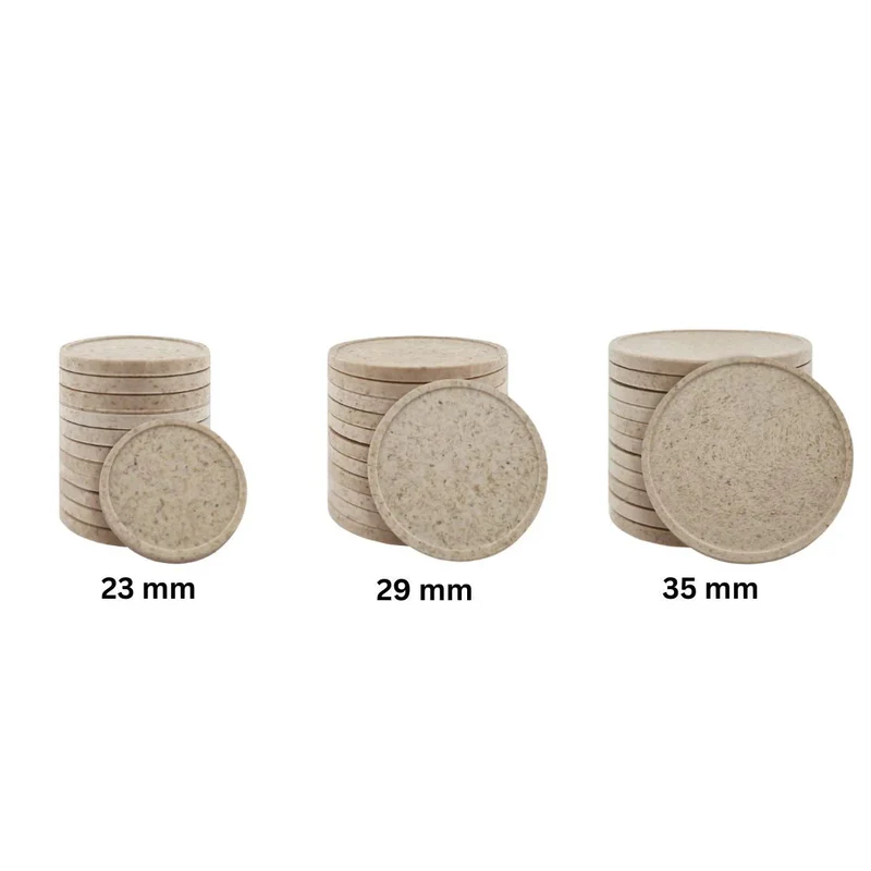 Jetons pour buvette en fibre de bois Ø23 mm - 100 pièces