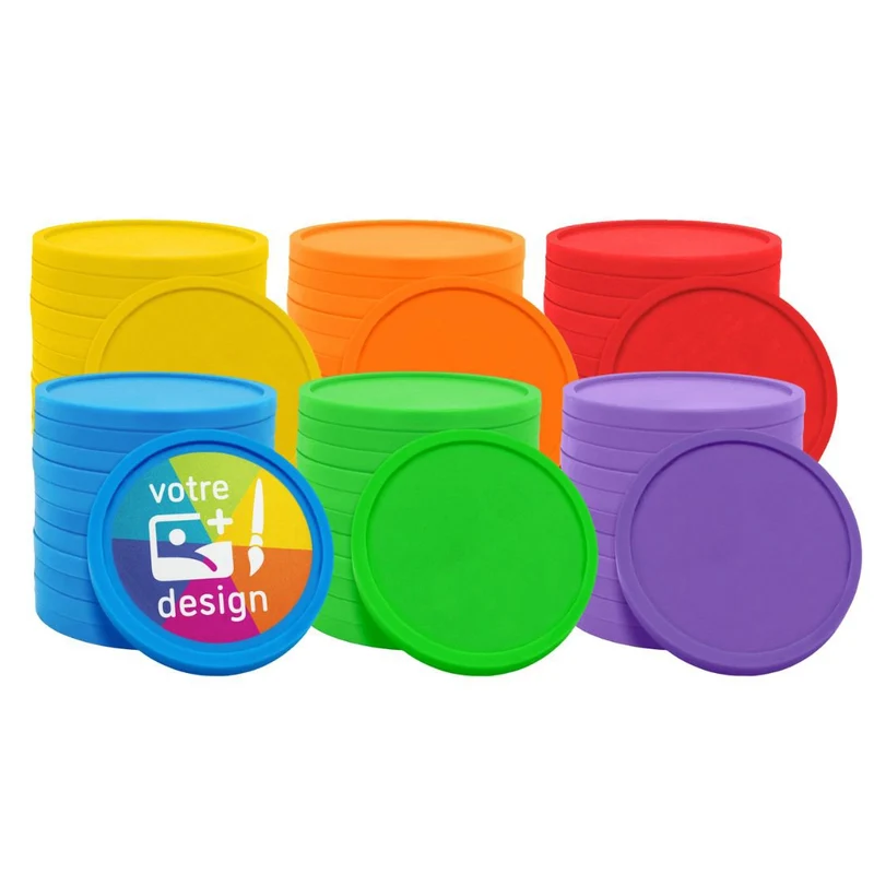 Jetons personnalisés ensemble de couleurs - Ø29 mm - 108 pièces
