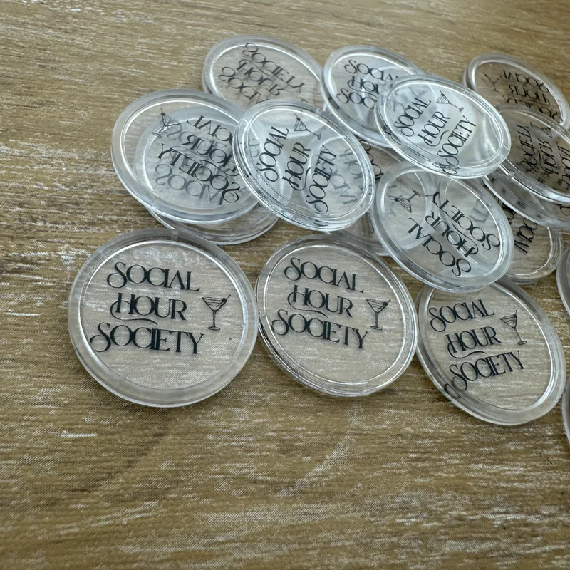 Jetons personnalisés transparents - par 1000 pièces