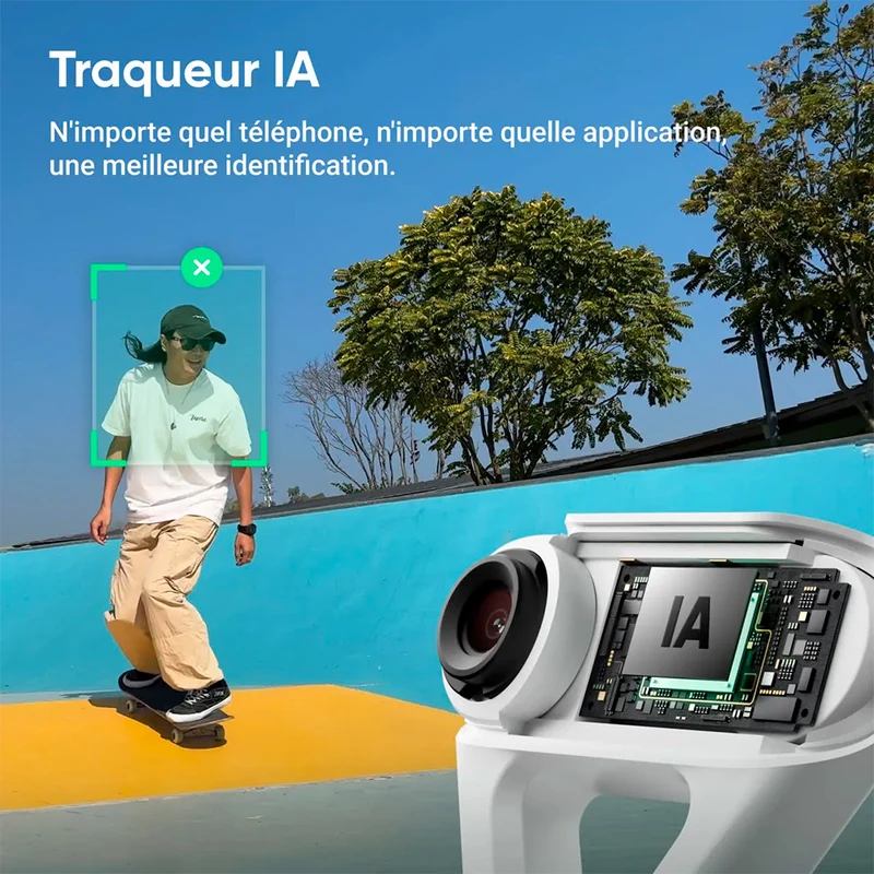 Stabilisateur pour téléphone Flow 2 avec Traqueur IA (Blanc)