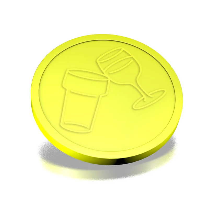 Jetons pour buvette bière et vin en relief - Ø29 mm - 250 pièces