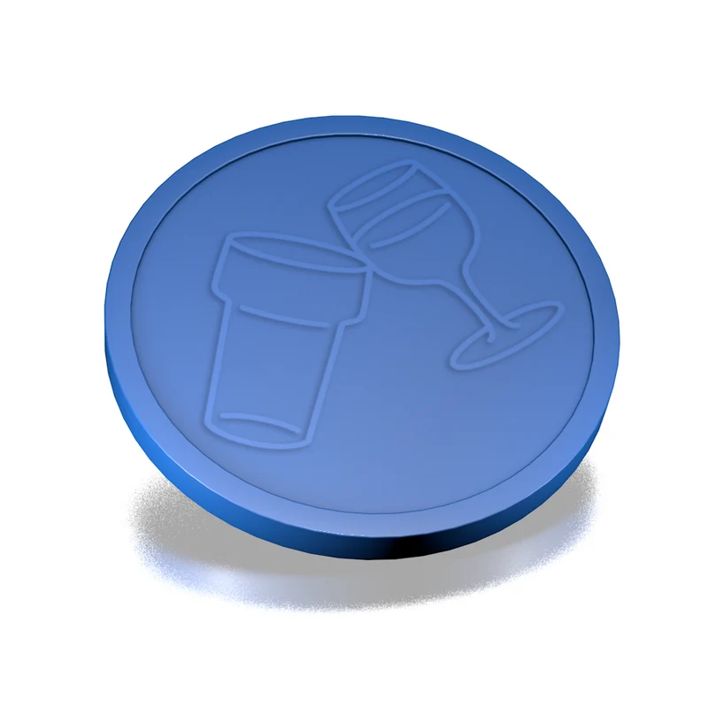 Jetons pour buvette bière et vin en relief - Ø29 mm - 250 pièces