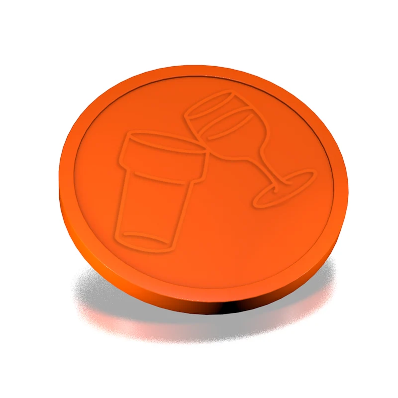 Jetons pour buvette bière et vin en relief - Ø29 mm - 250 pièces