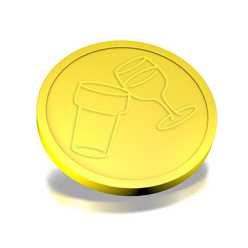 Jetons pour buvette bière et vin en relief - Ø29 mm - 250 pièces