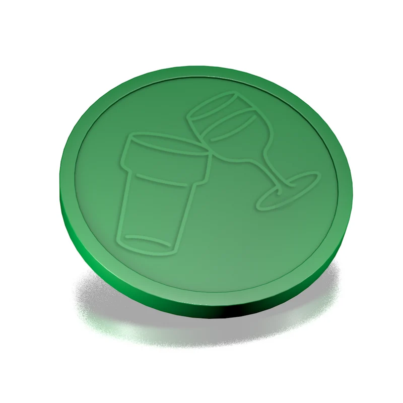 Jetons pour buvette bière et vin en relief - Ø29 mm - 250 pièces