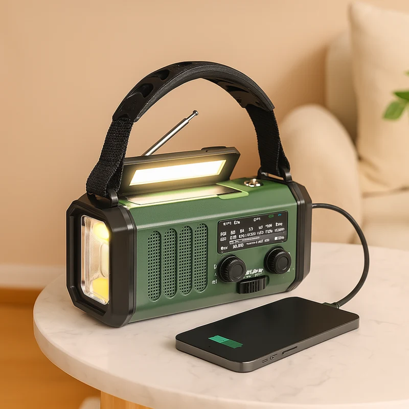 Radio d'urgence solaire - Batterie 10000 mAh, AM/FM, Lampe