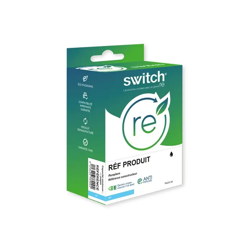 HP 303XL Cartouche Pack 2 Noir remanufacturé équivalent à T6N04AE · Switch RE